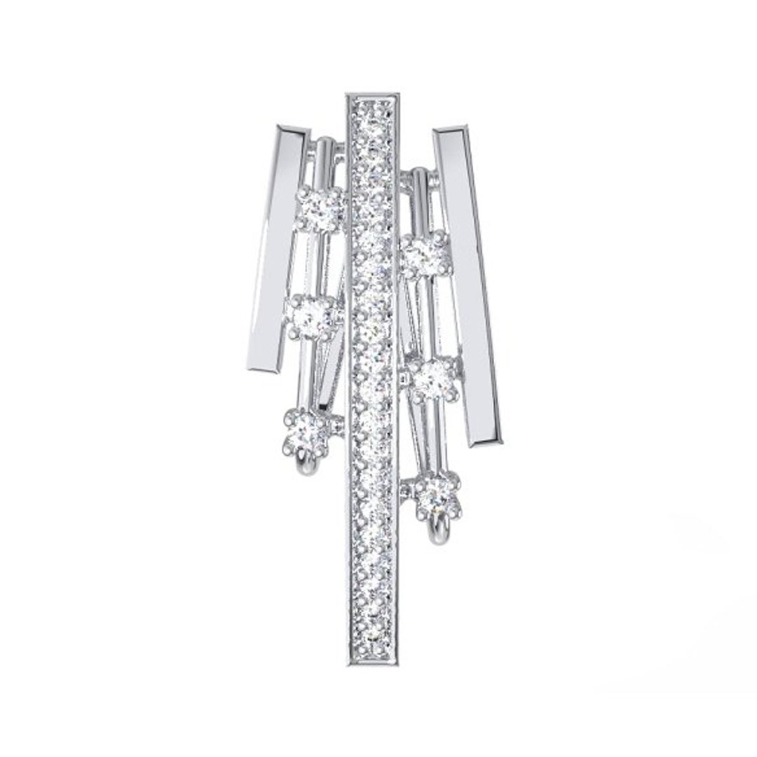 Серебряная подвеска с фианитами и родированием