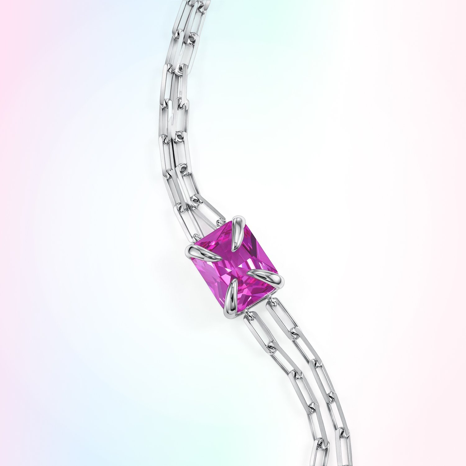 Серебряный браслет с фианитом