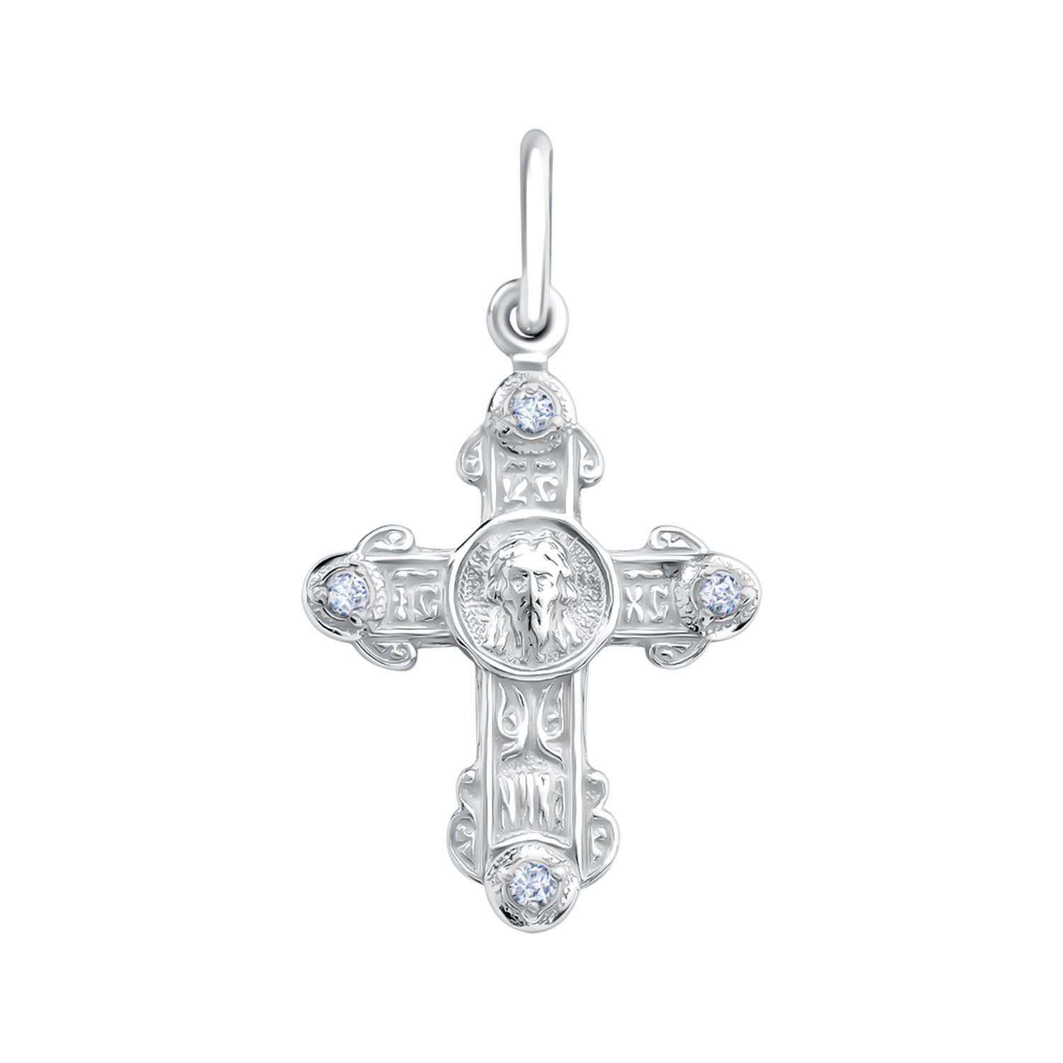 Серебряный крест с фианитами