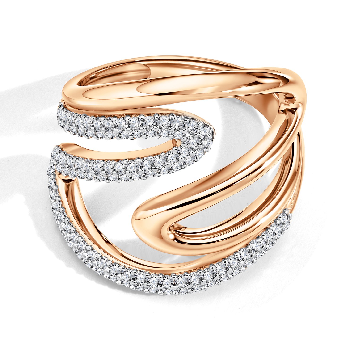 Золотое кольцо с фианитами