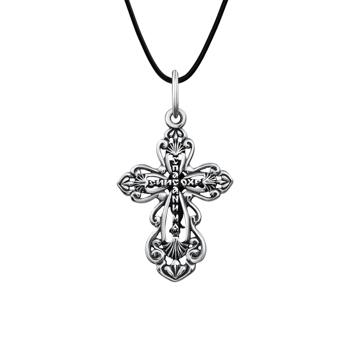 Серебряный крест с чернением