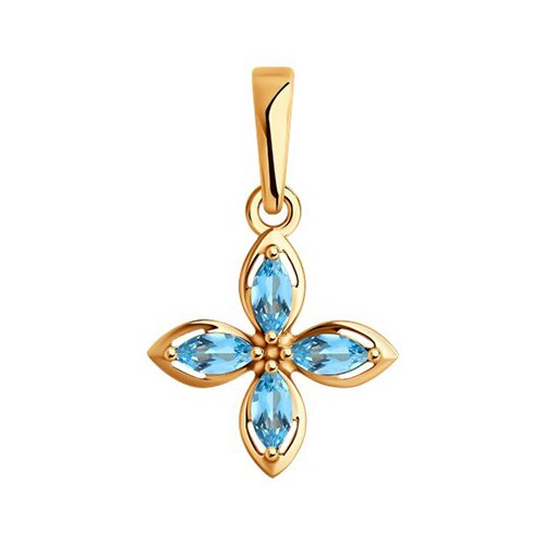 Золотая подвеска с топазами Swiss