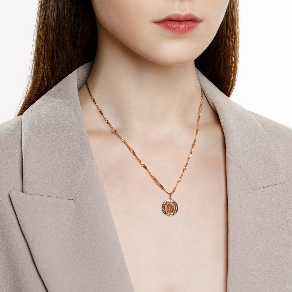 Золотая подвеска «Икона Божией Матери Казанская»