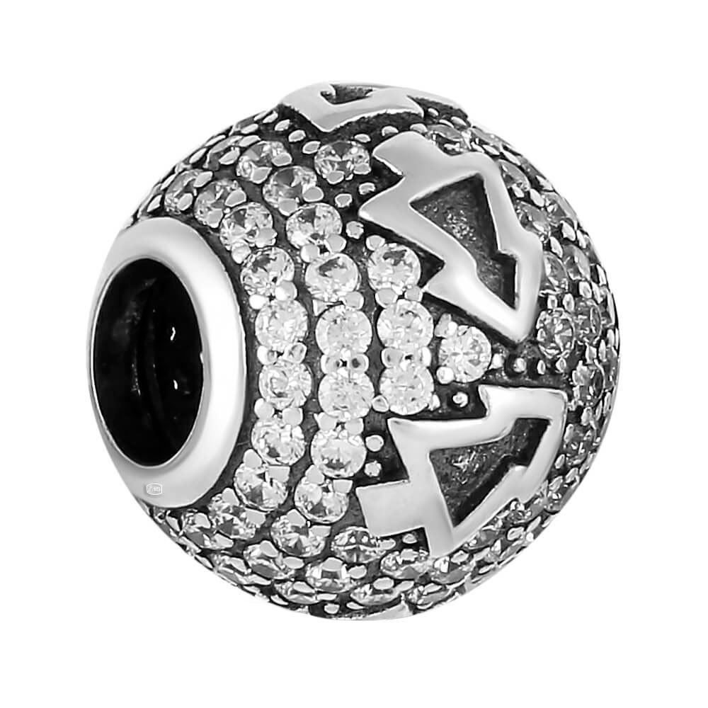 Подвеска-шарм из серебра с фианитами