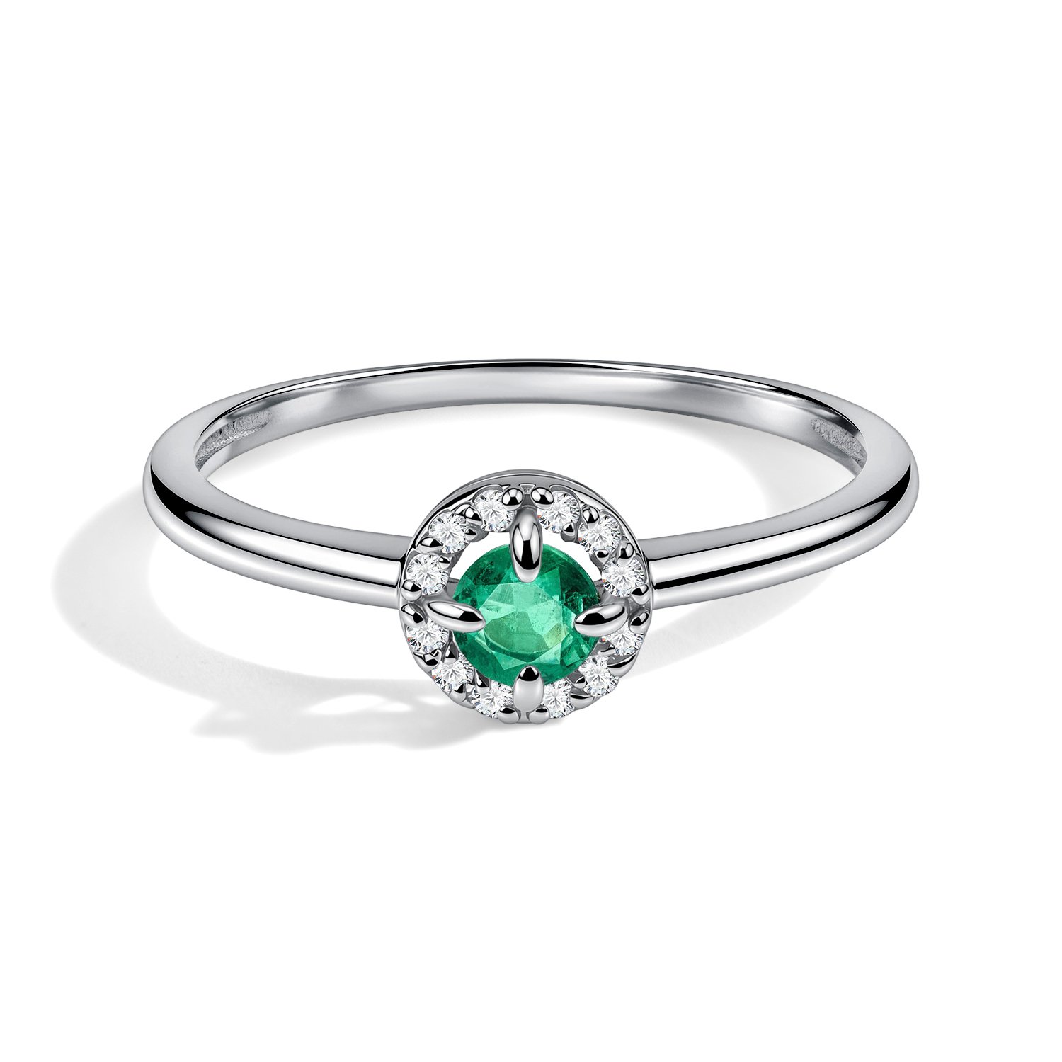 Серебряное кольцо с изумрудом и сапфирами