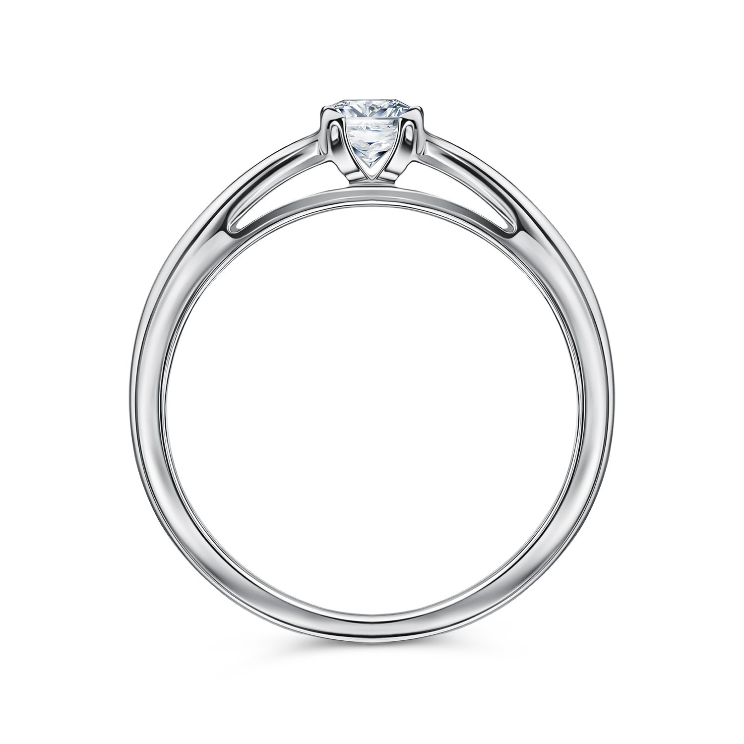 Серебряное кольцо с бриллиантом выращенным