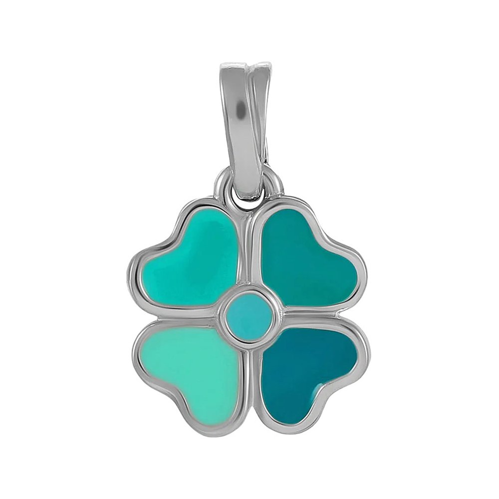 Фото «Подвеска детская Клевер из серебра с эмалью»