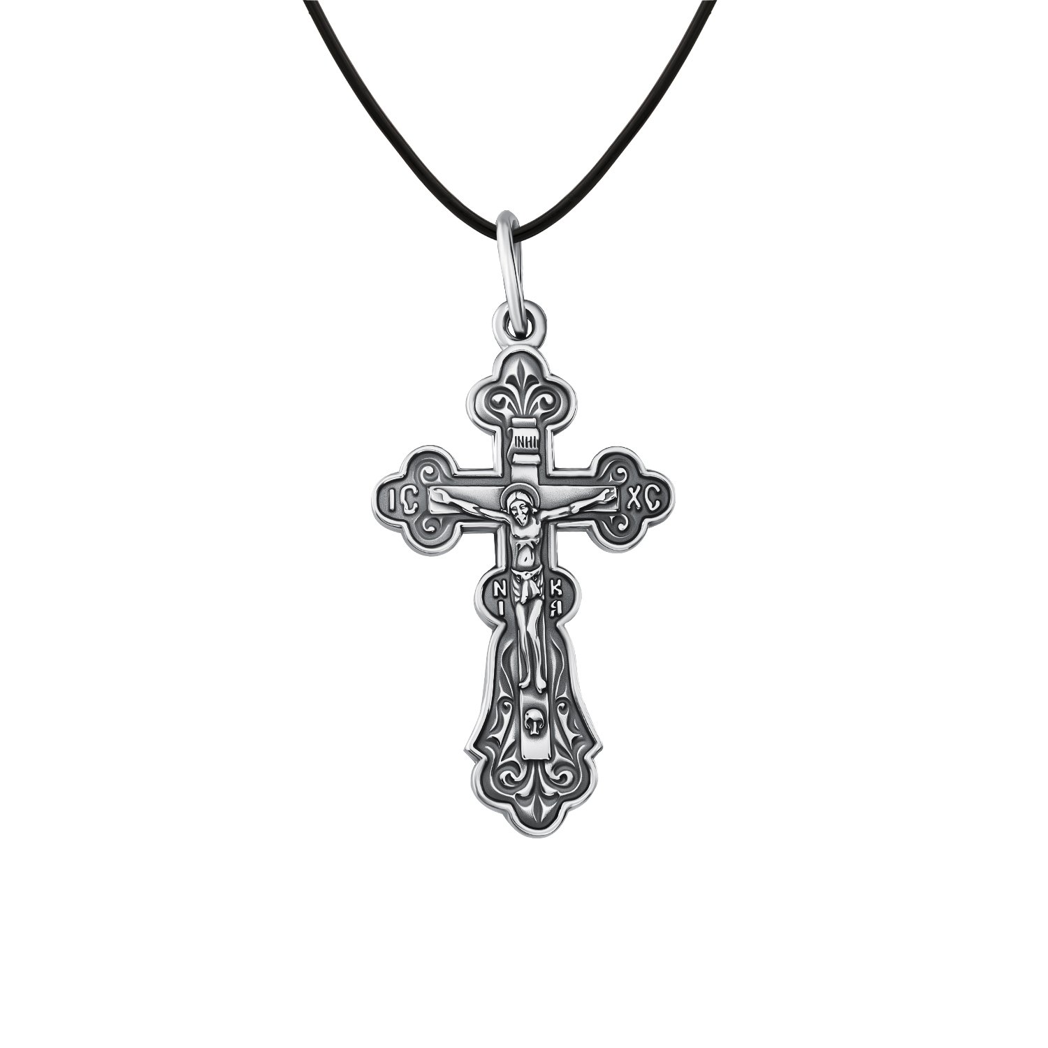 Серебряный крест с чернением