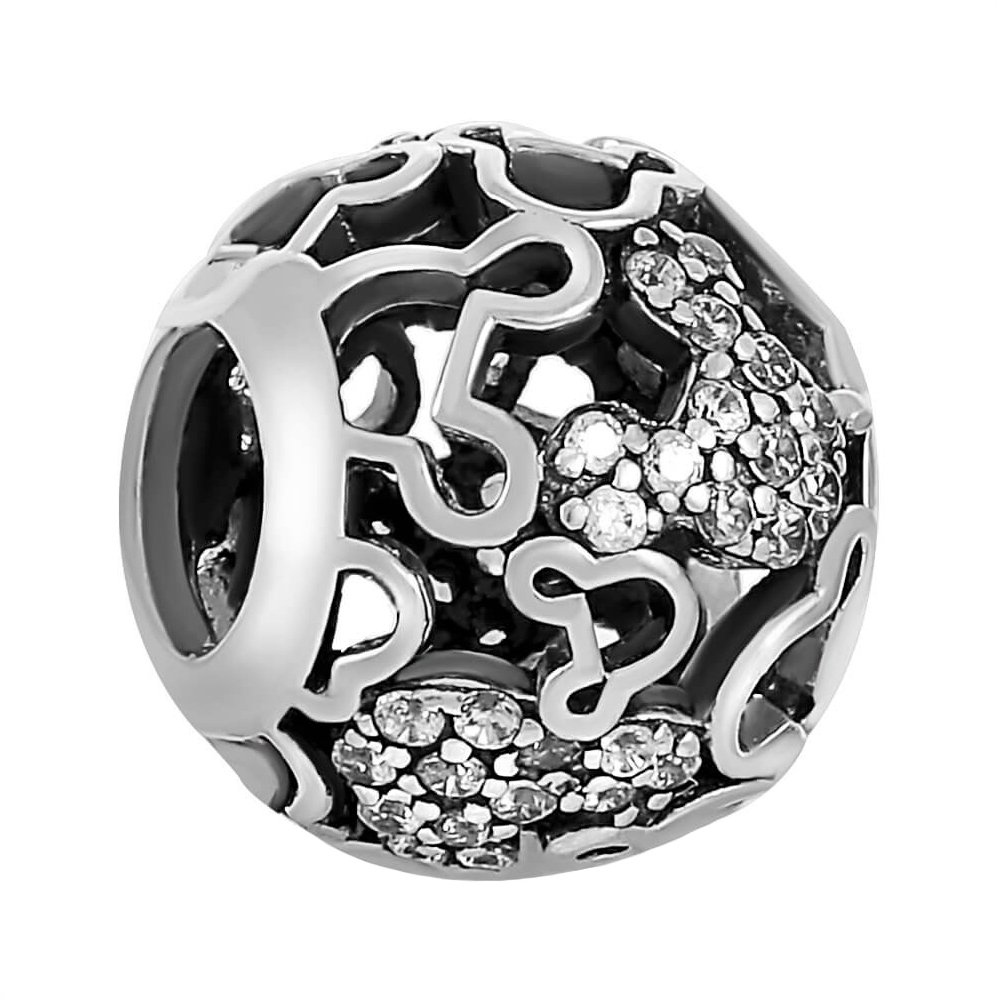 Подвеска-шарм из серебра с фианитами