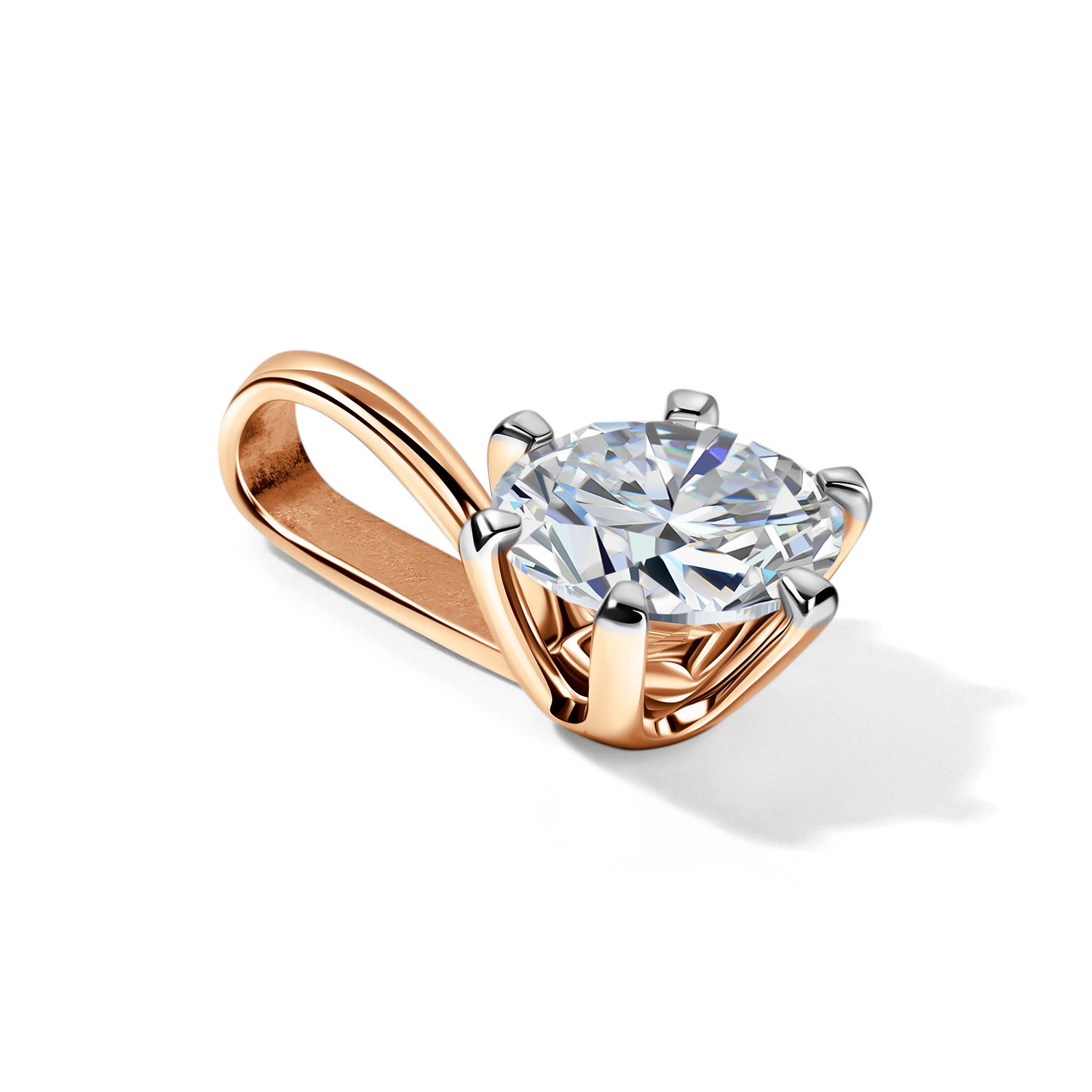 Золотая подвеска с бриллиантом выращенным