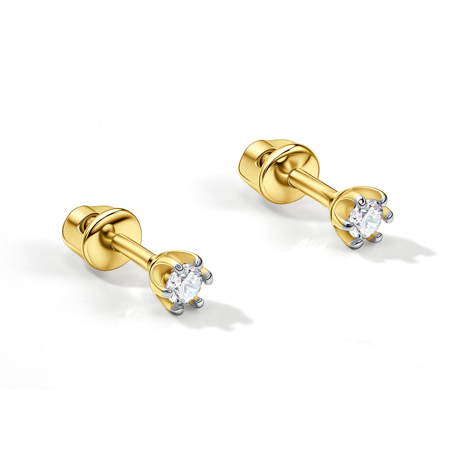 Золотые серьги с бриллиантами