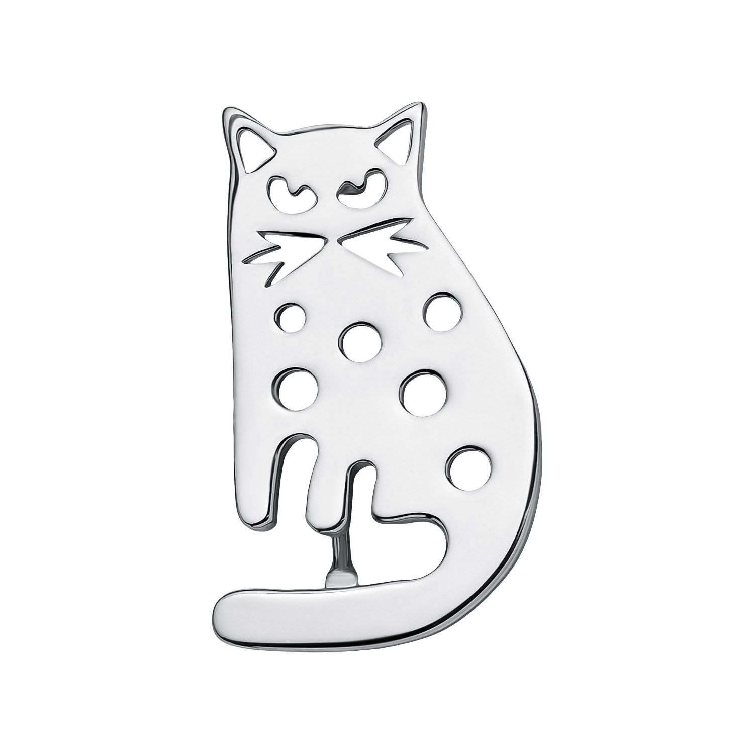 Серебряная брошь с родированием