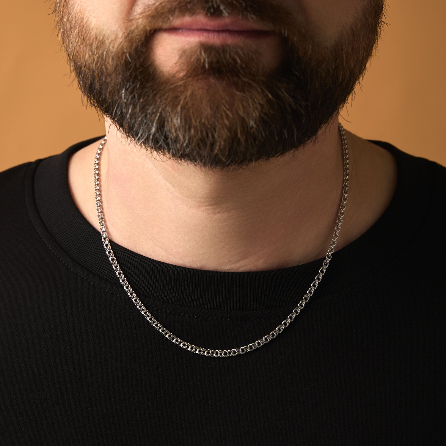 Серебряная цепь ручной работы полновесная