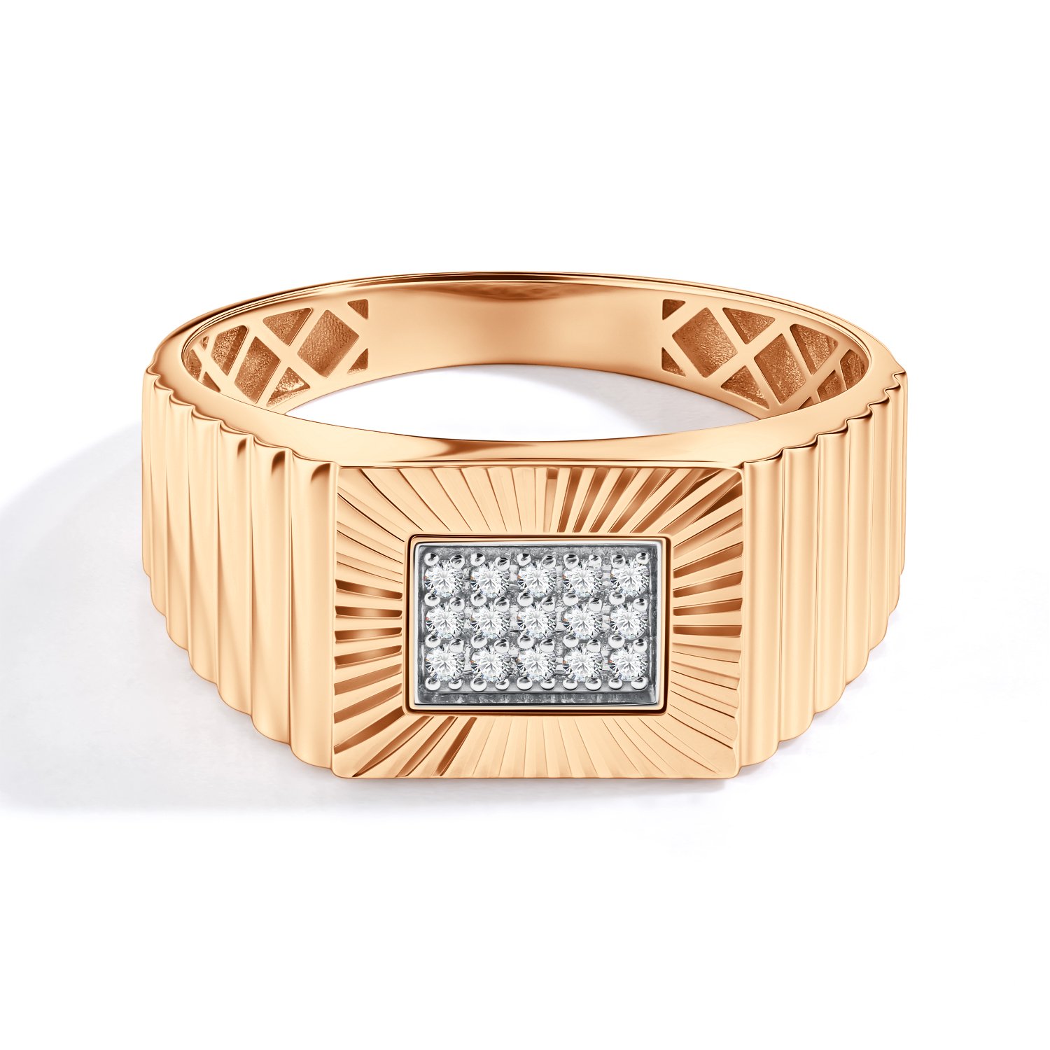 Золотя печатка с бриллиантами