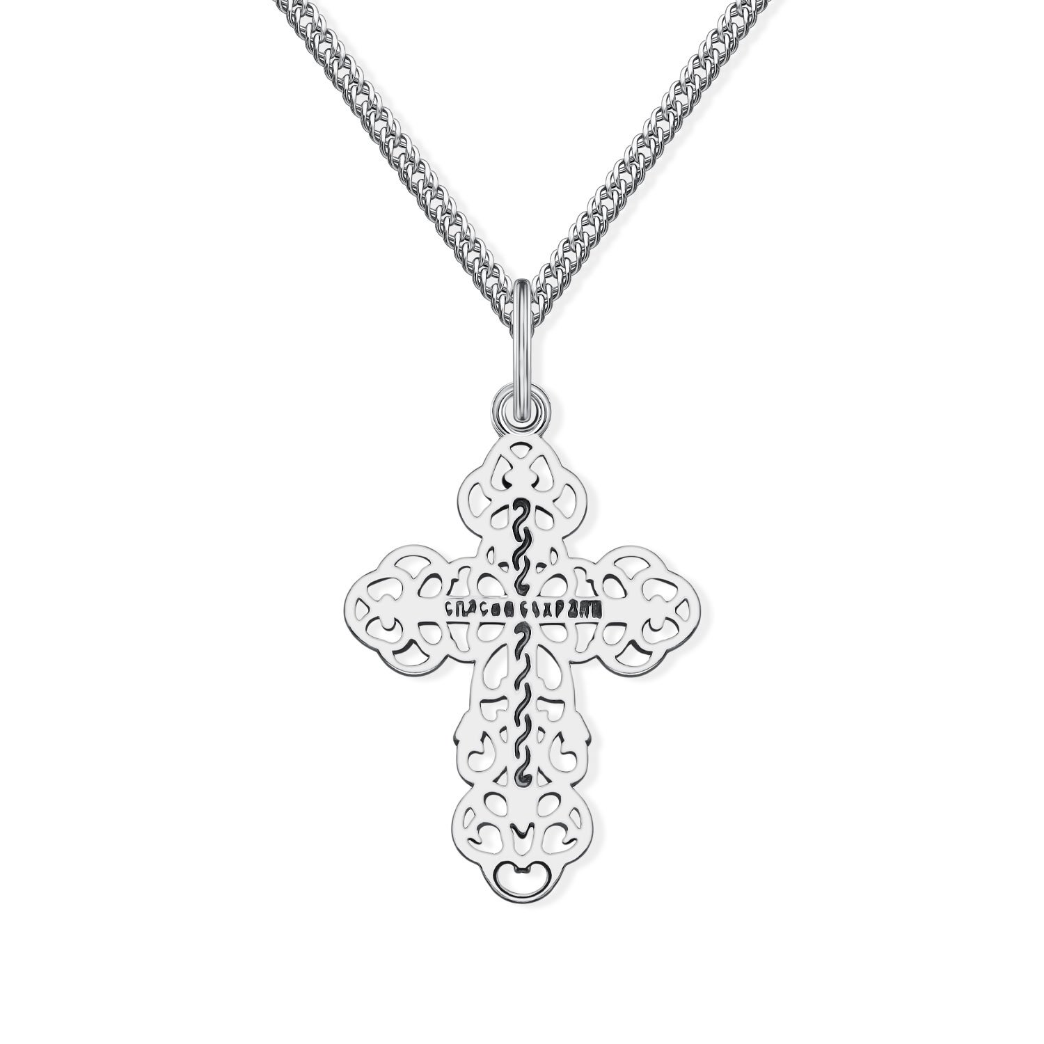 Серебряный крест с фианитами