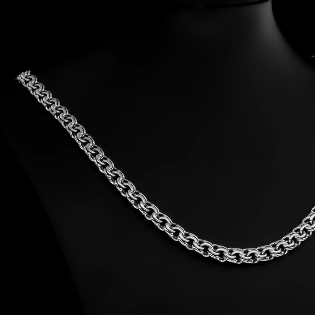 Серебряная цепь ручной работы полновесная