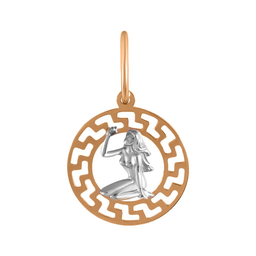 Золотая подвеска со знаком зодиака Дева