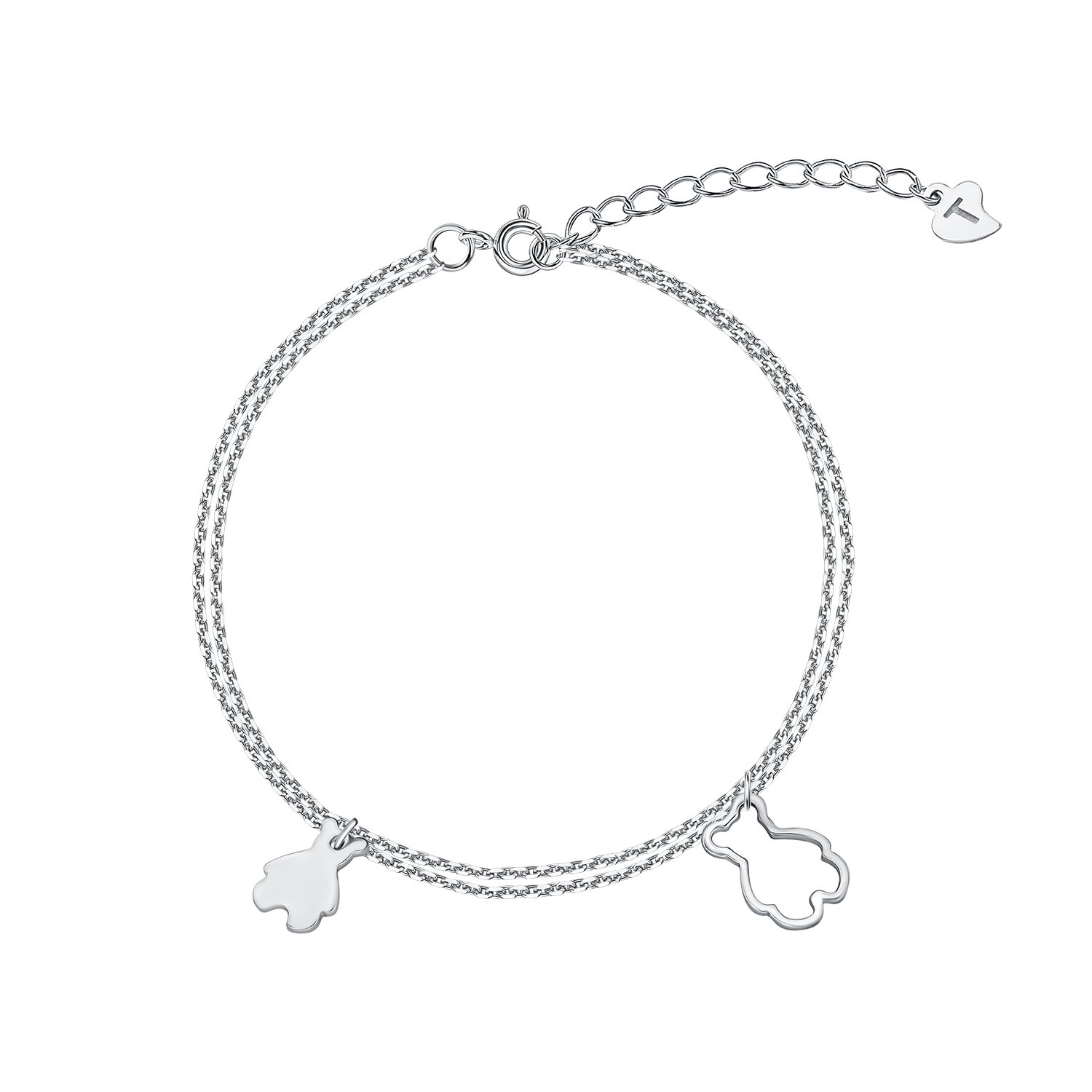 Фото «Серебряный браслет Медведь с родированием»