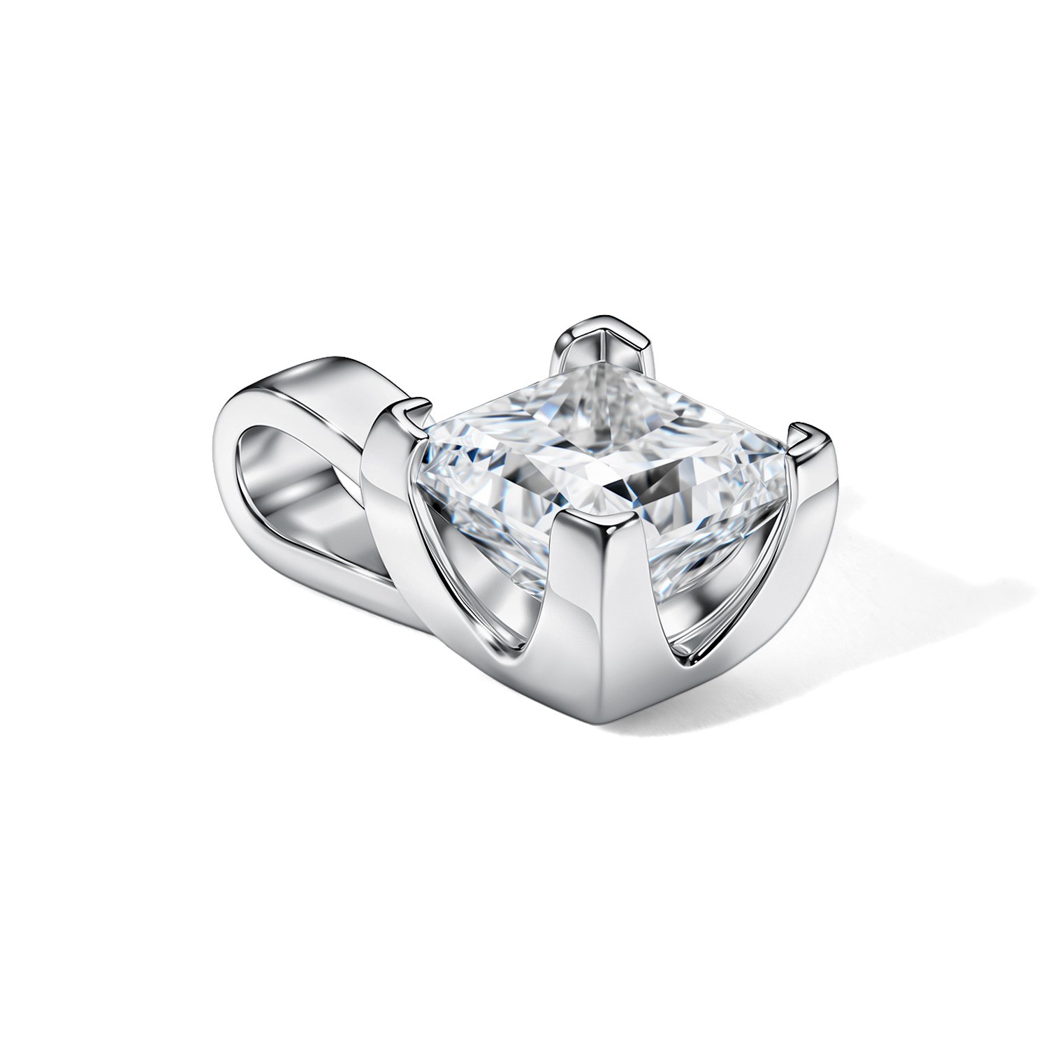 Золотая подвеска с бриллиантом выращенным