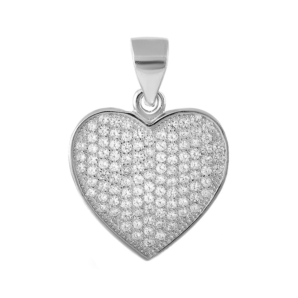 Фото «Подвеска Сердце из серебра с фианитами»