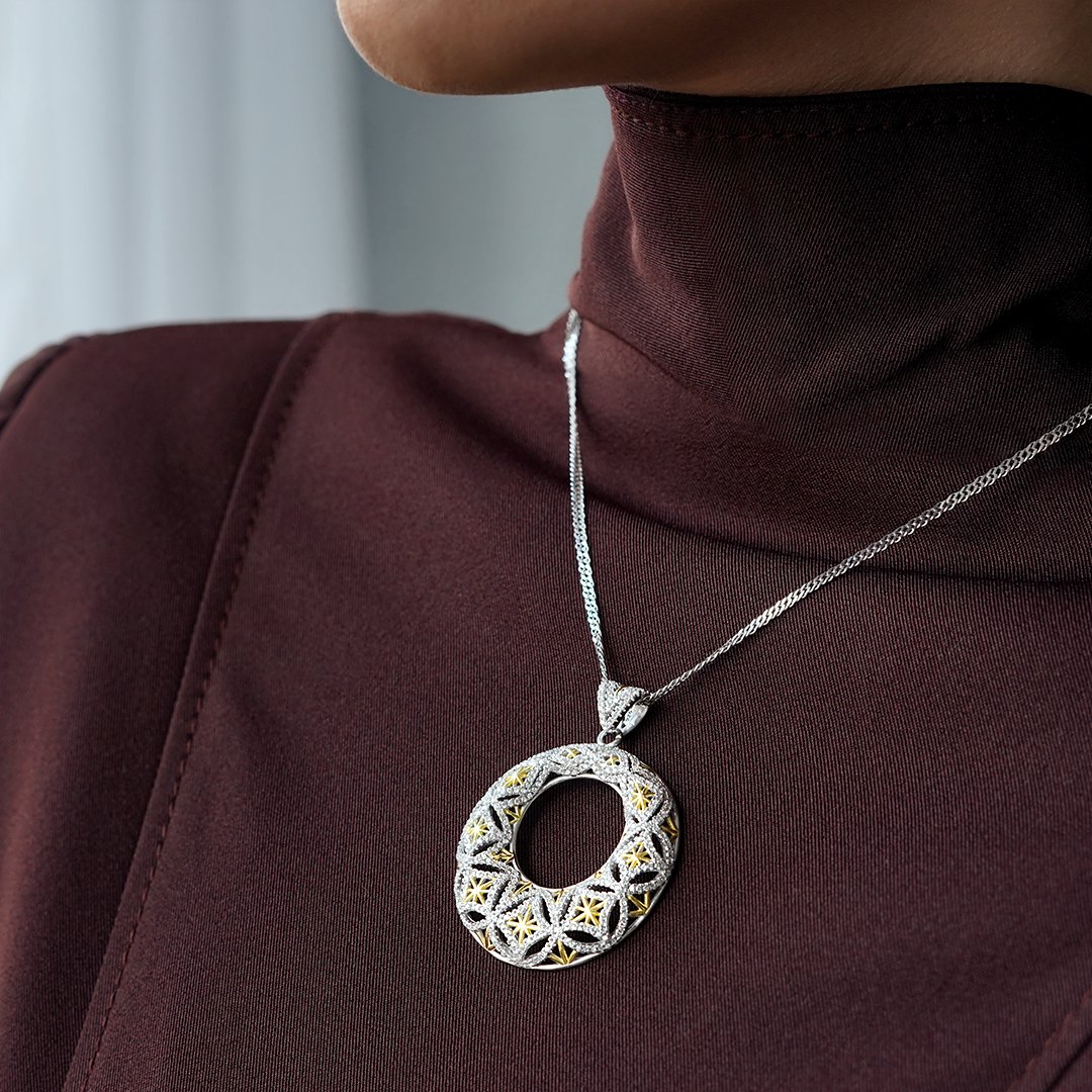 Серебряная подвеска с фианитами