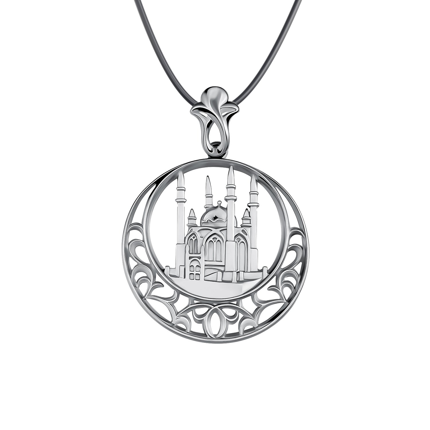 Серебряная мусульманская подвеска Мечеть