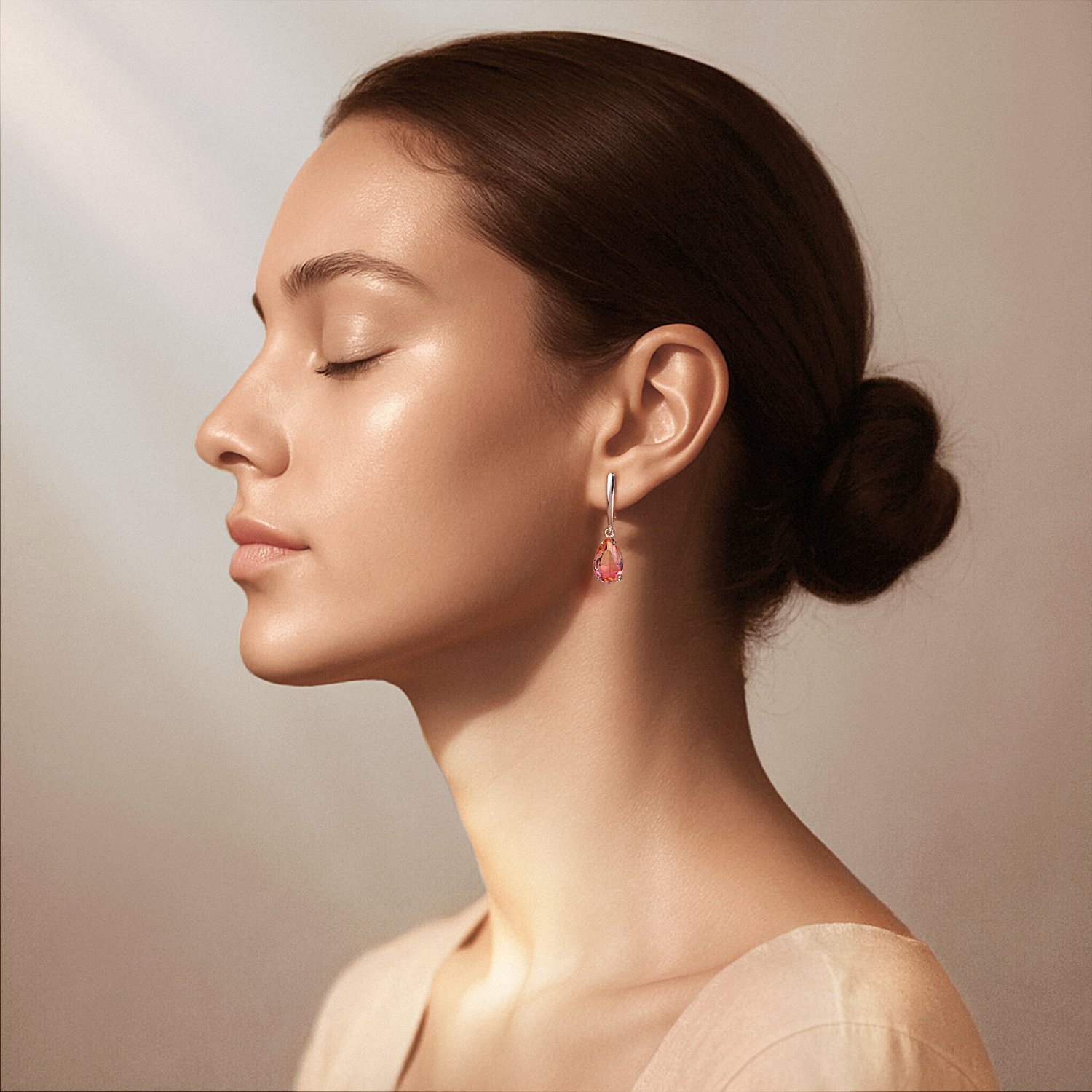 Серебряные серьги с имитацией кварца