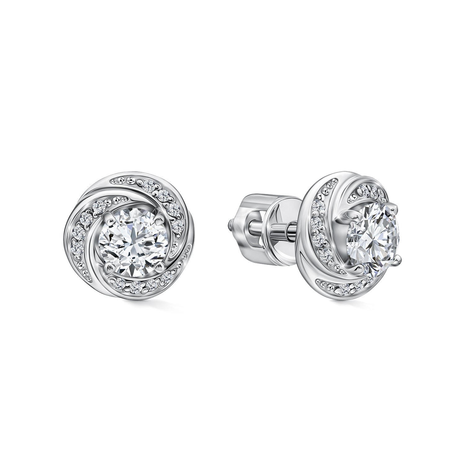 Фото «Золотые серьги с бриллиантами выращенными»