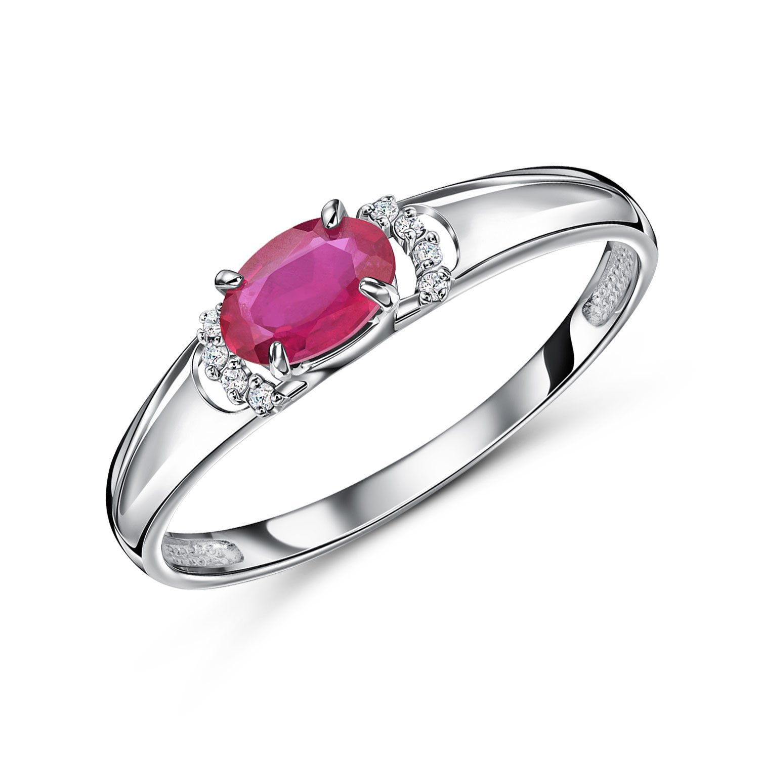 Фото «Серебряное кольцо с рубином и сапфирами»