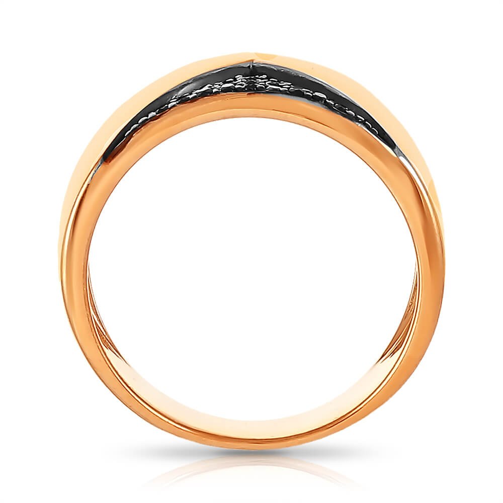 Золотое кольцо с черными бриллиантами