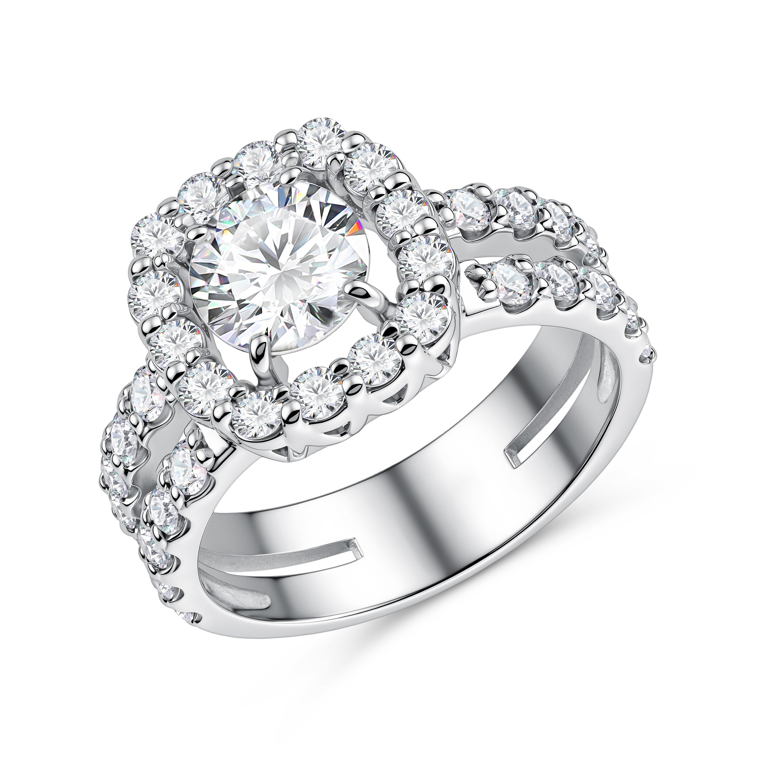 Фото «Золотое кольцо с бриллиантами выращенными»