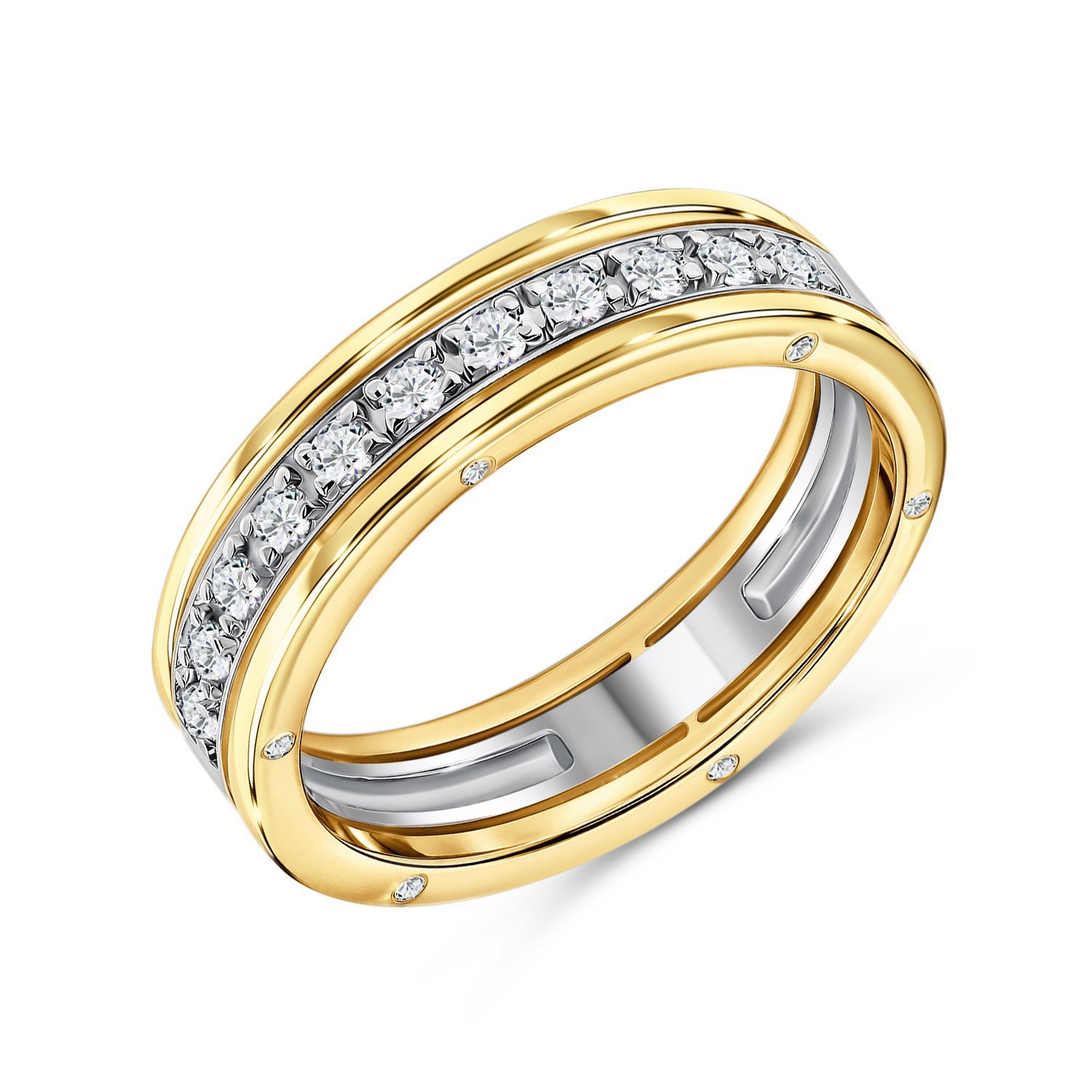 Фото «Золотое обручальное кольцо с бриллиантами»