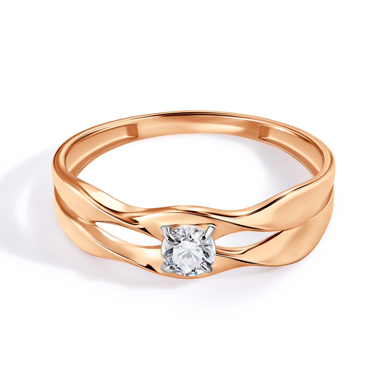 Золотое кольцо с фианитом