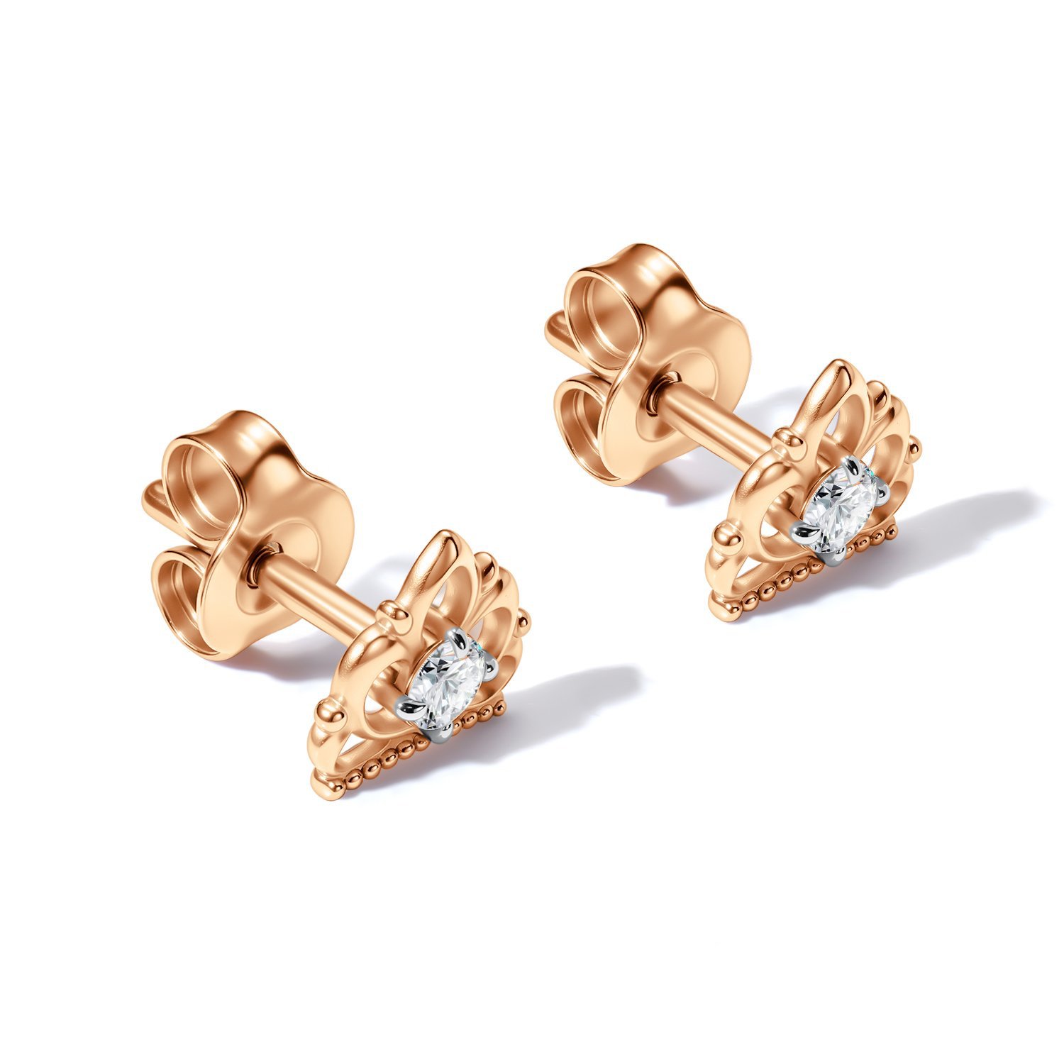 Золотые серьги с фианитами