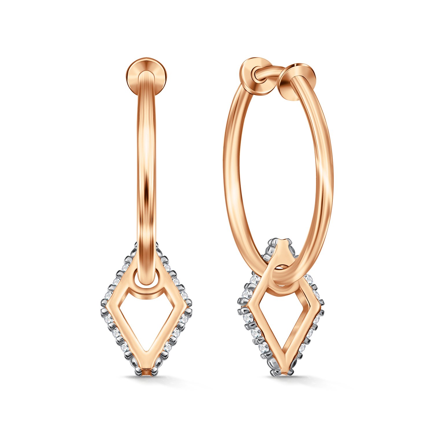 Фото «Золотые серьги-конго с фианитами»