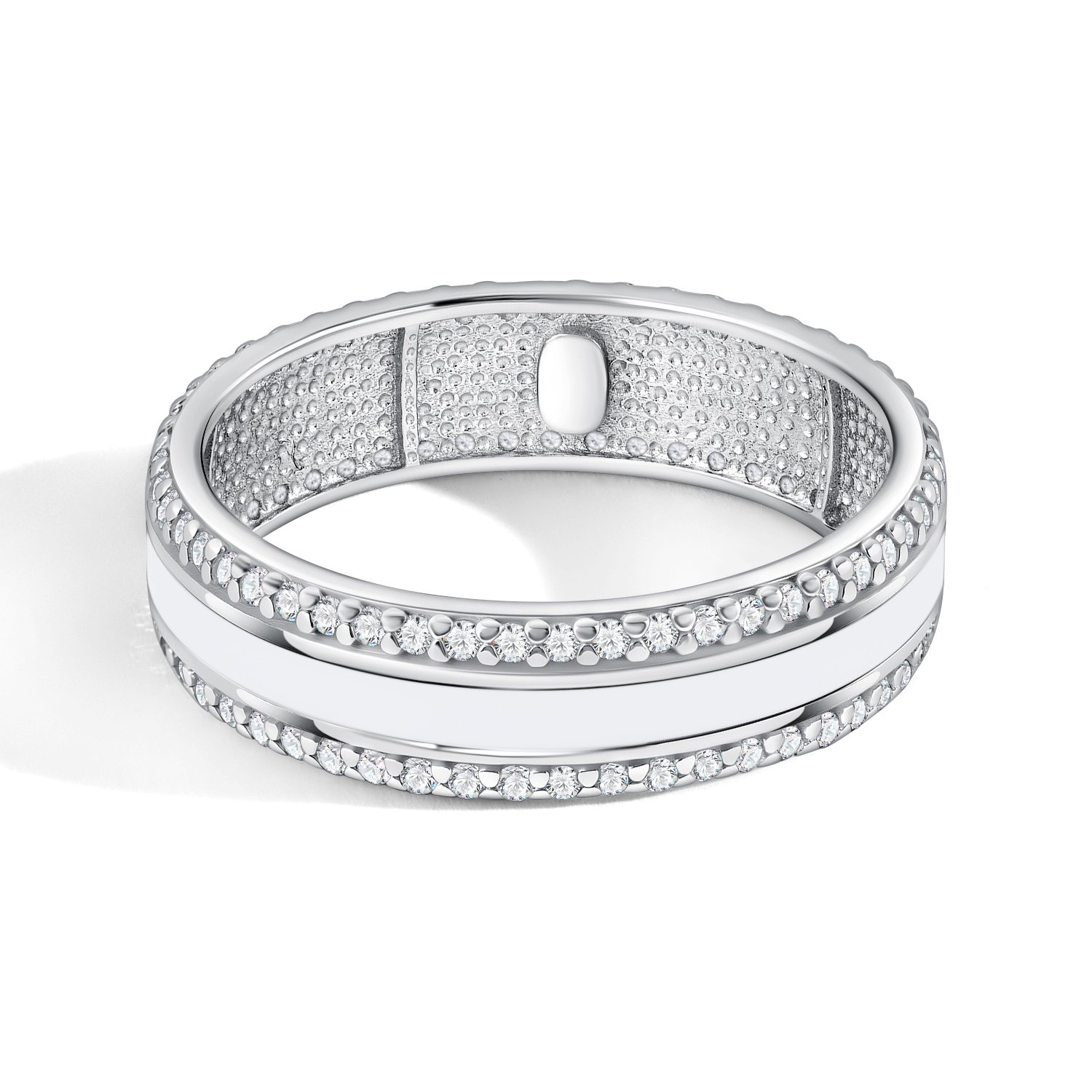 Серебряное кольцо с эмалью и фианитами