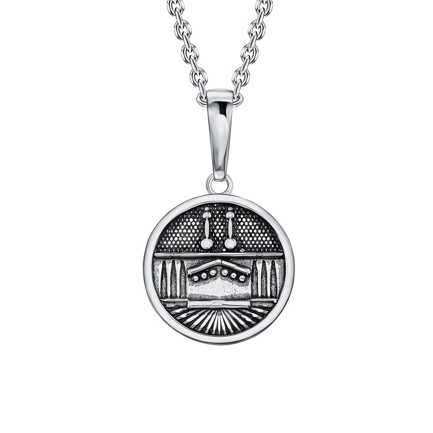 Серебряная подвеска Мечеть с чернением