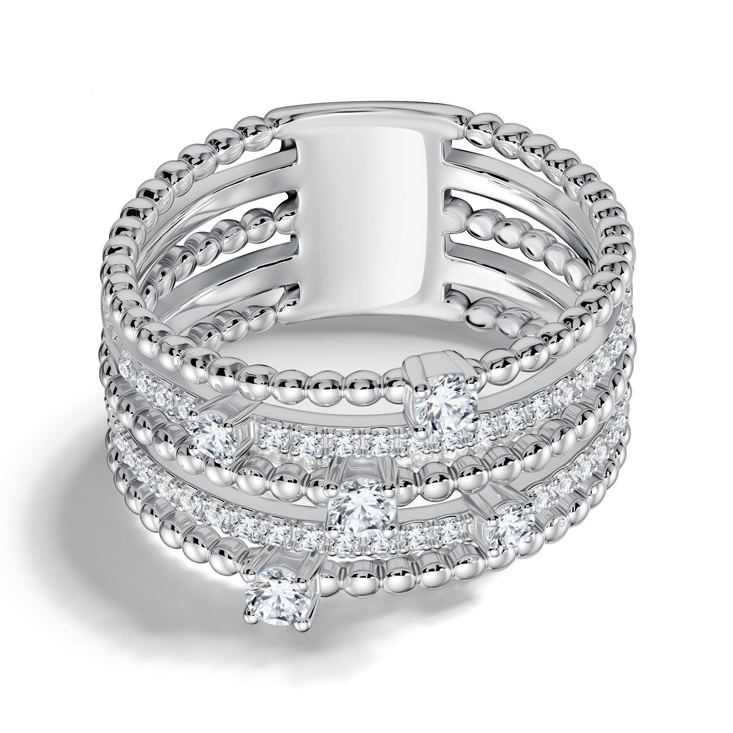 Серебряное кольцо с фианитами