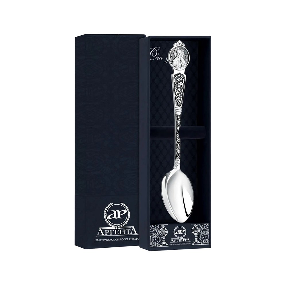 Серебряная ложка Вседержитель с чернением