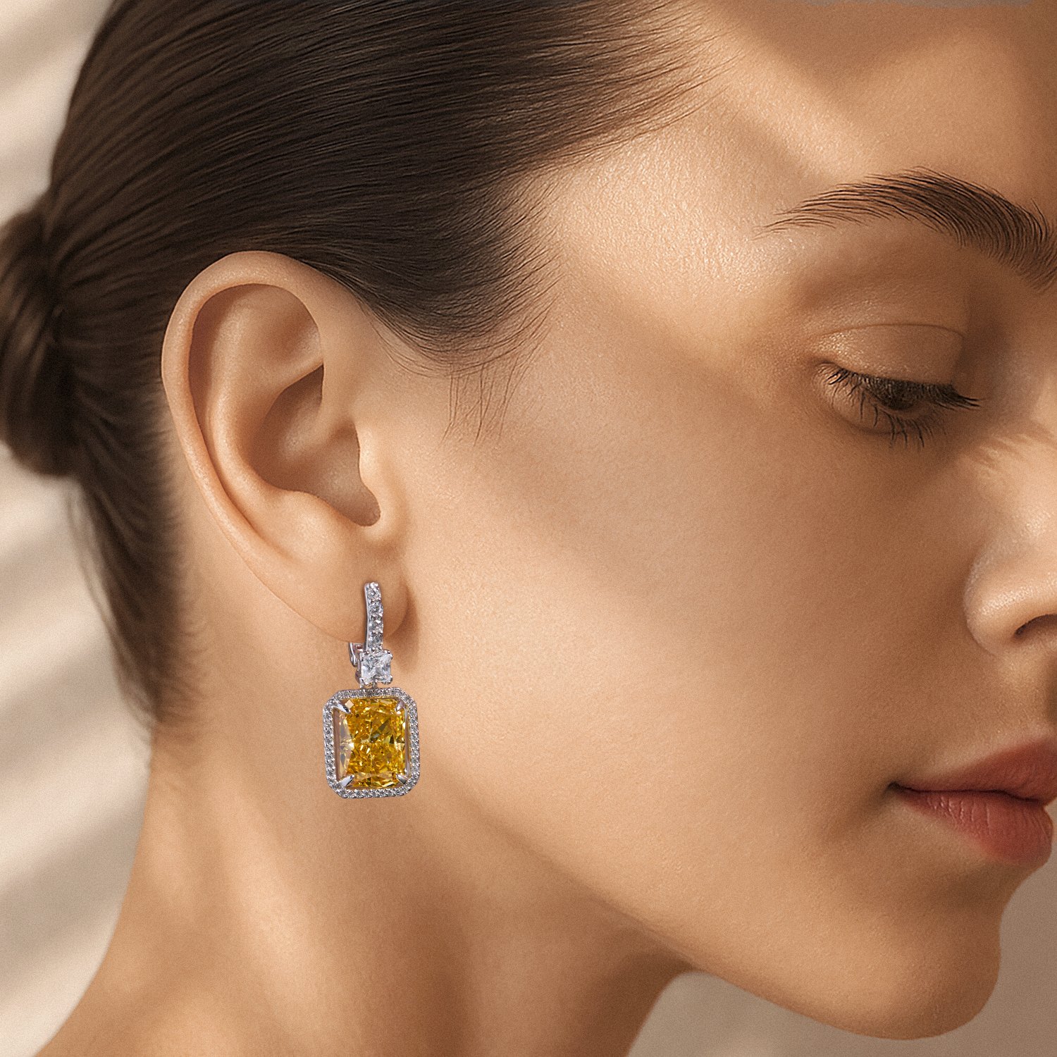 Серебряные серьги с фианитами