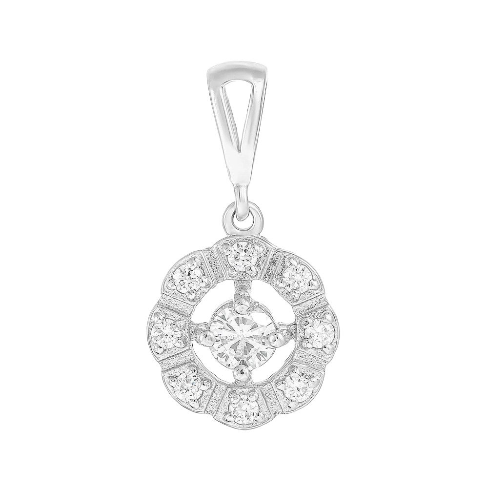 Подвеска из серебра с фианитами