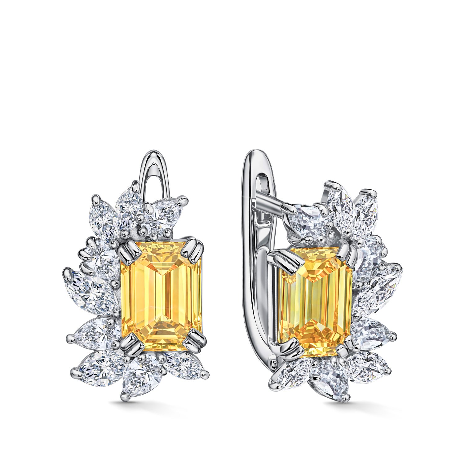 Фото «Золотые серьги с бриллиантами выращенными»