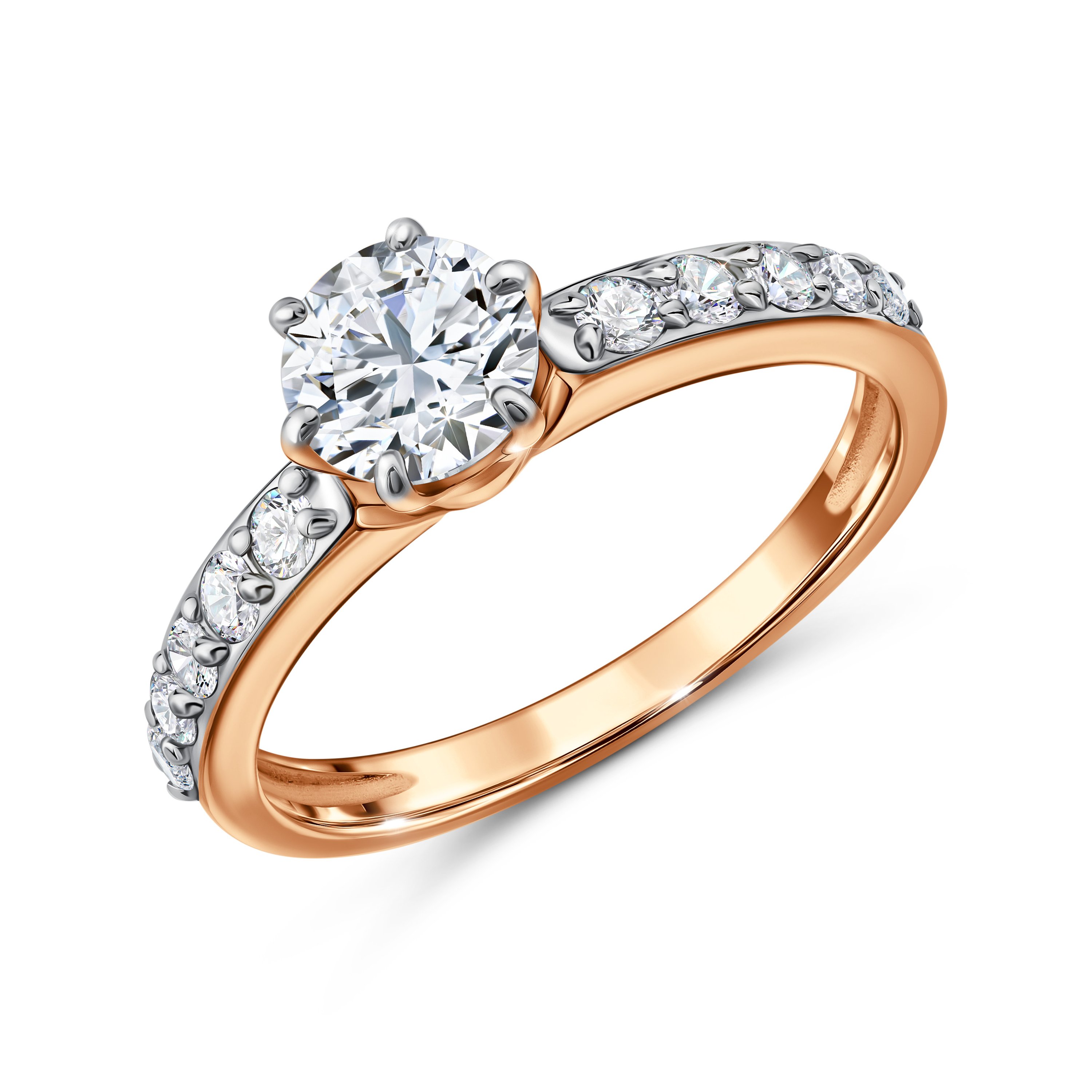 Фото «Золотое кольцо с бриллиантами выращенными»