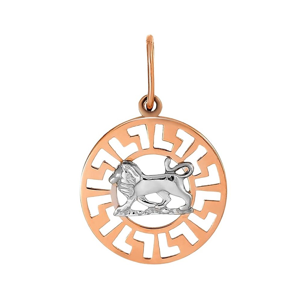 Золотая подвеска со знаком зодиака Лев