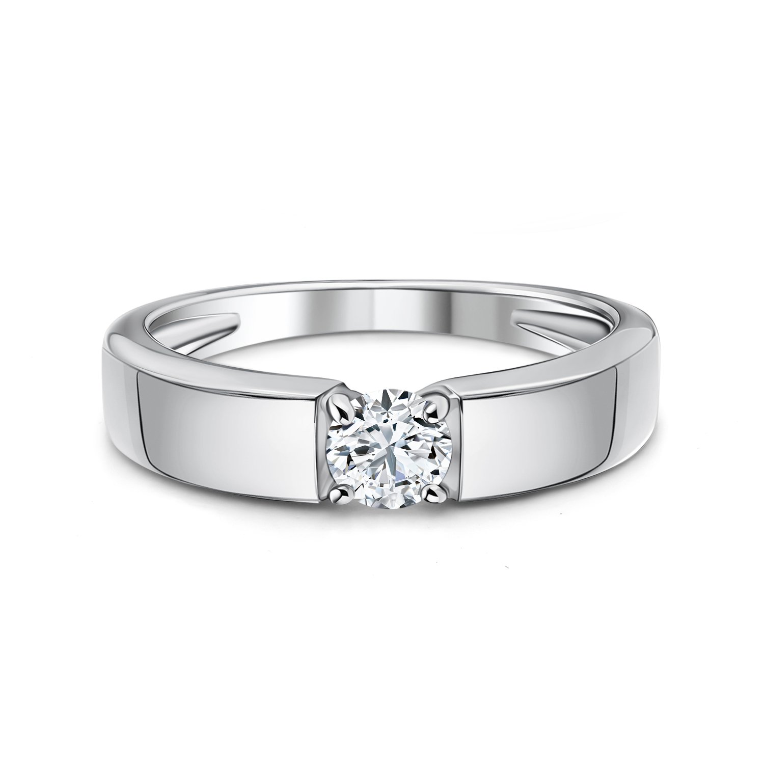 Серебряное кольцо с бриллиантом выращенным