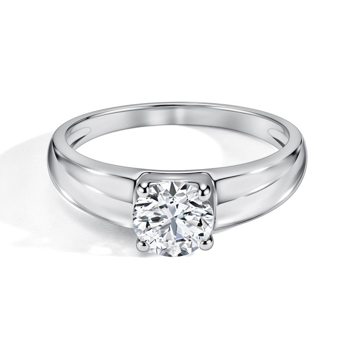 Золотое кольцо с бриллиантом выращенным