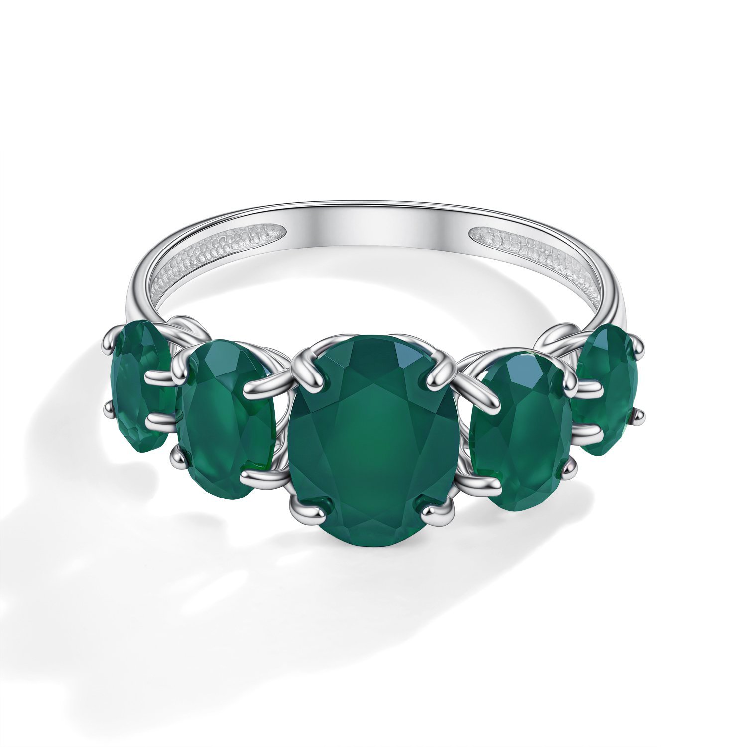 Серебряное кольцо с агатами
