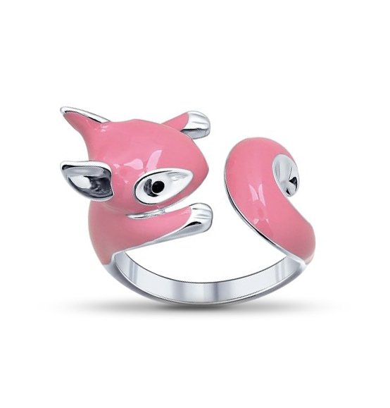 Фото «Кольцо SOKOLOV Белка из серебра с эмалью и фианитами»