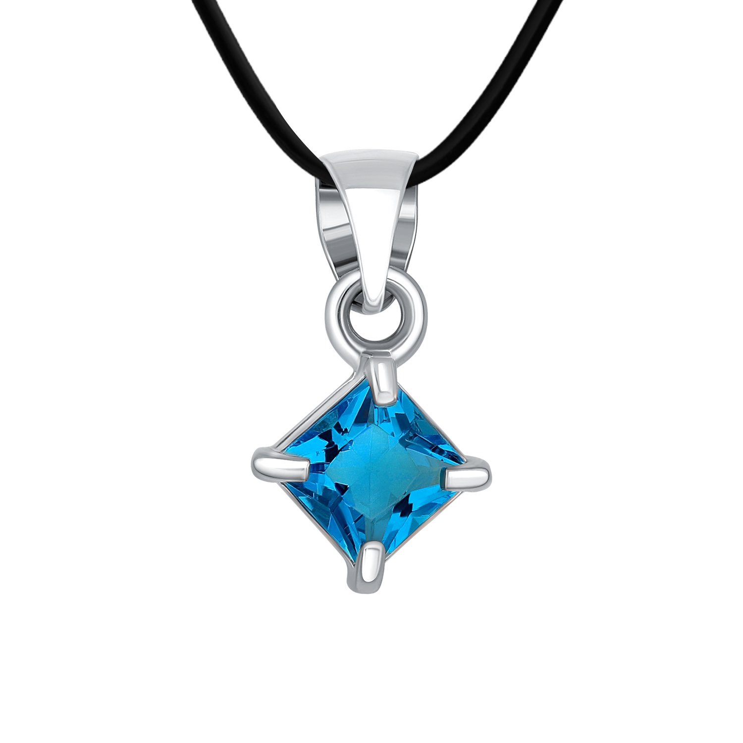 Серебряная подвеска с топазом