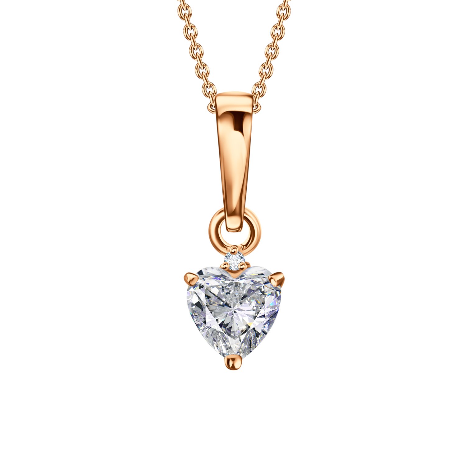 Золотая подвеска с кристаллом и бриллиантом